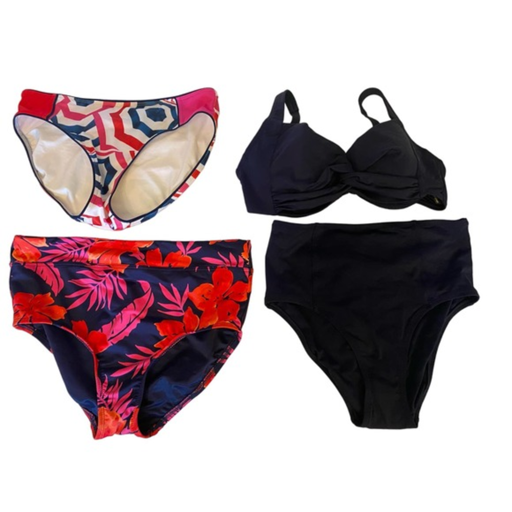 New w tags! Land’s End women’s 4-piece swim set bathing suit size 6 Med bikini - Picture 1 of 8